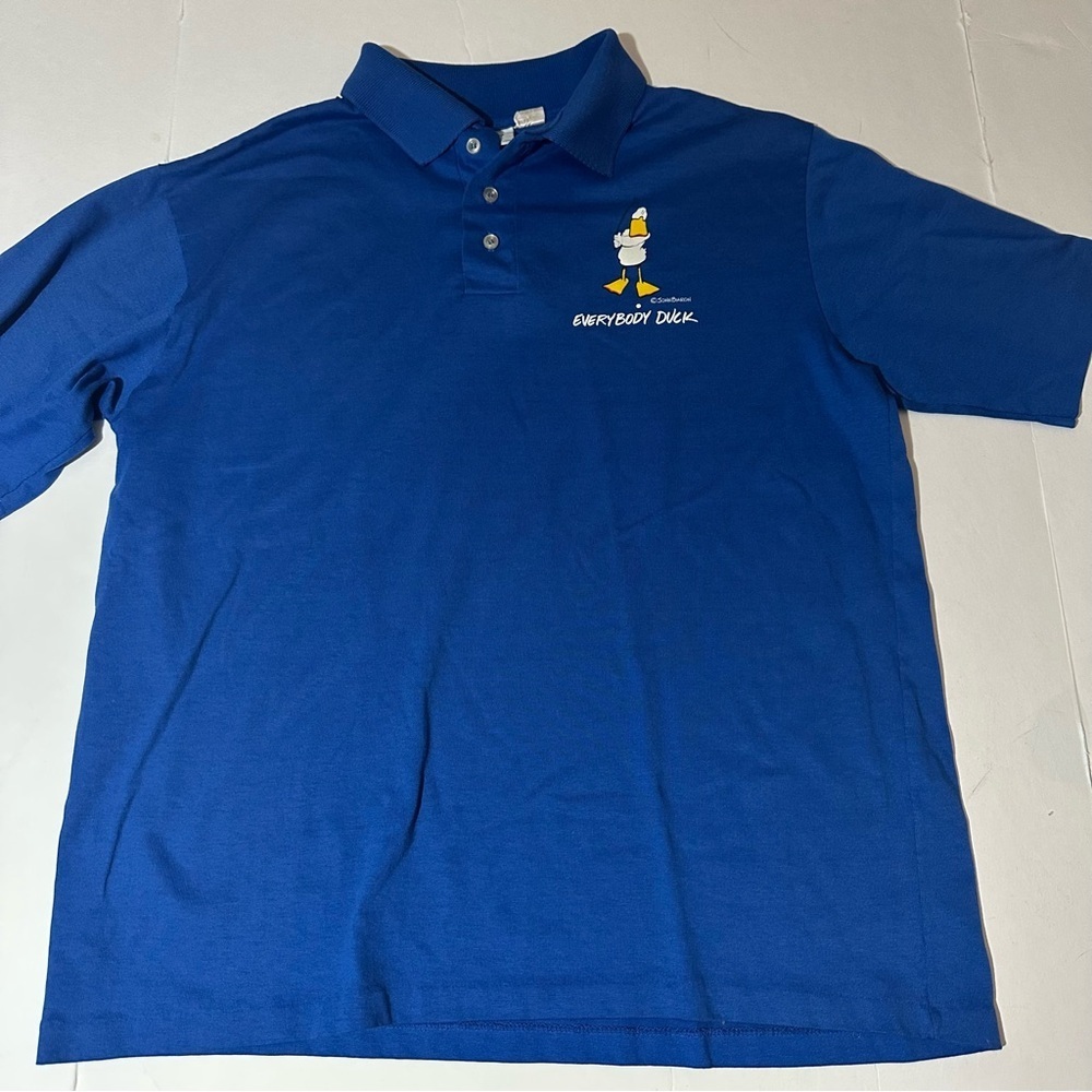 Vtg 90s John Baron Everybody Duck Polo Shirt Golf Humor